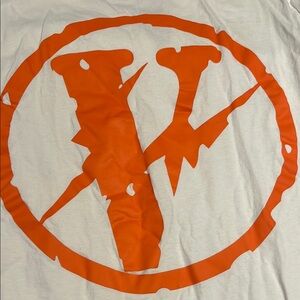 VLONE White and Orange Graphic Tee